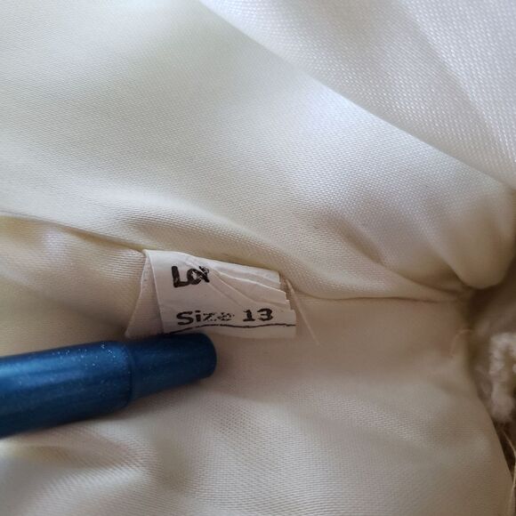 Vintage Avec Tu Glenoit Lined Faux Fur Coat 1970 Size 13 Made in USA Cream Gray - Picture 14 of 16